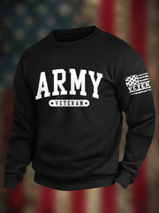 Men's Veterans Day Print Crew Neck Sweatshirt