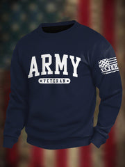 Men's Veterans Day Print Crew Neck Sweatshirt