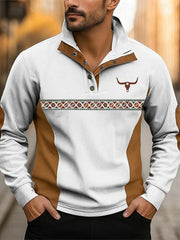 Men's Vintage Western Printed Casual Sweatshirt