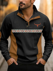 Men's Vintage Western Printed Casual Sweatshirt