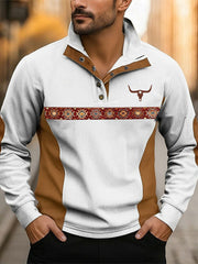 Men's Vintage Western Printed Casual Sweatshirt