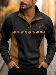 Men's Vintage Western Printed Casual Sweatshirt
