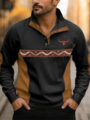 Men's Vintage Western Printed Casual Sweatshirt
