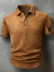 Men's Retro Western Antler Print Casual Waffle Top