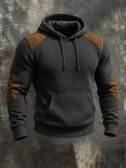 Men's Retro Western 3D Texture Casual Long-sleeved Hooded