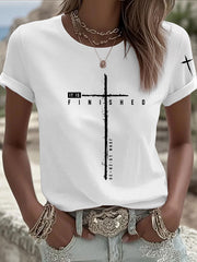 Women's It Is Finished Printed Casual T-shirt