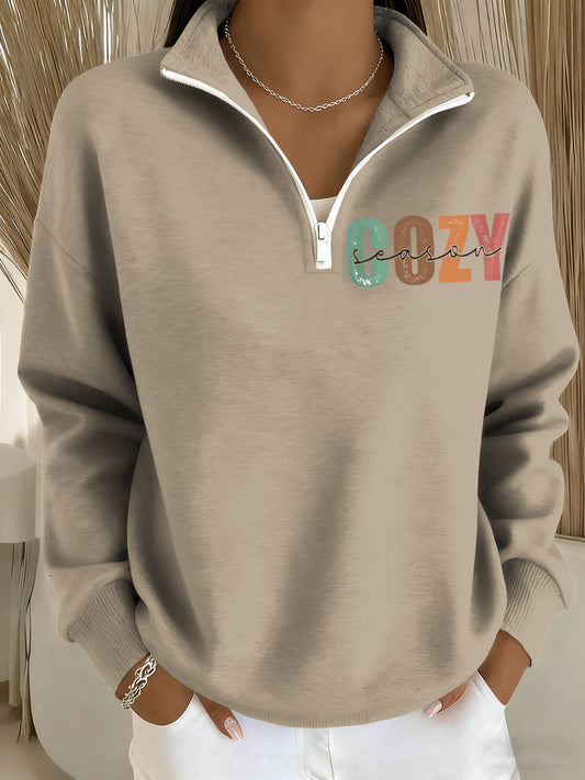 Women's Cozy Season Printed Casual Long Sleeve Sweatshirt