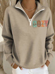 Women's Cozy Season Printed Casual Long Sleeve Sweatshirt