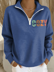 Women's Cozy Season Printed Casual Long Sleeve Sweatshirt