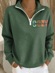 Women's Cozy Season Printed Casual Long Sleeve Sweatshirt