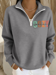 Women's Cozy Season Printed Casual Long Sleeve Sweatshirt