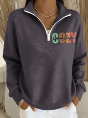 Women's Cozy Season Printed Casual Long Sleeve Sweatshirt