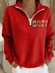 Women's Cozy Season Printed Casual Long Sleeve Sweatshirt