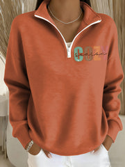 Women's Cozy Season Printed Casual Long Sleeve Sweatshirt