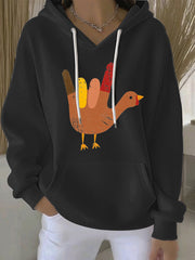 Women's Thanksgiving Print Casual Hoodie