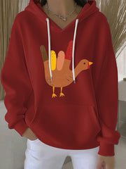 Women's Thanksgiving Print Casual Hoodie