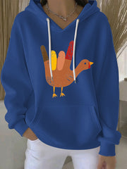 Women's Thanksgiving Print Casual Hoodie