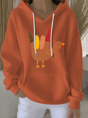 Women's Thanksgiving Print Casual Hoodie