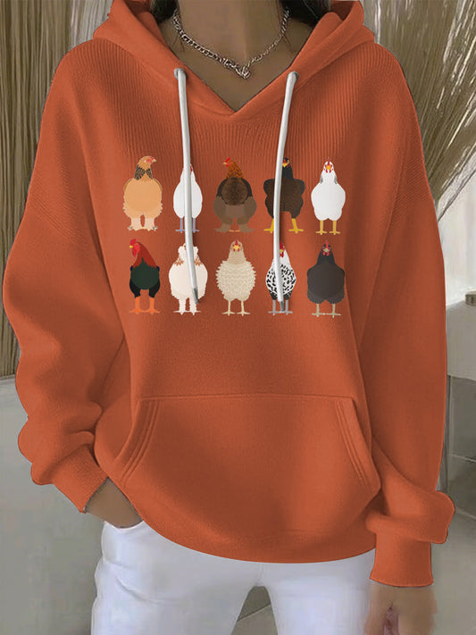 Women's Thanksgiving Print Casual Hoodie