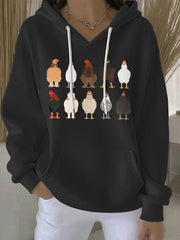 Women's Thanksgiving Print Casual Hoodie