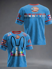 Unisex Bunny Football Music Lover Printed T-shirt