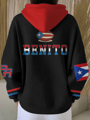 Women's Bunny Football Music Lover Printed Hoodie