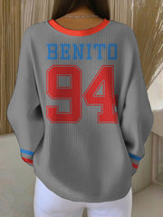 Women's Bunny Football Music Lover Printed Sweatshirt