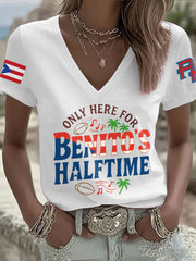 Women's Bunny Football Music Lover Printed T-Shirt