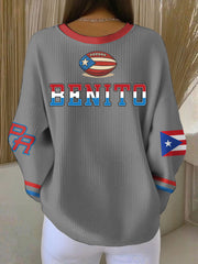 Women's Bunny Football Music Lover Printed Sweatshirt