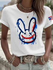 Women's Bad Bunny Iron On Short Sleeve T-Shirt