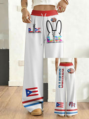 Women's Bunny Football Music Lover Printed Pants