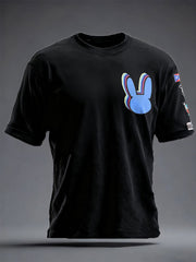 Unisex Bunny Music Football Lover Printed T-shirt