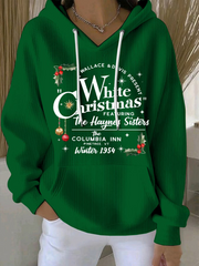 Women's White Christmas Print Sweatshirt