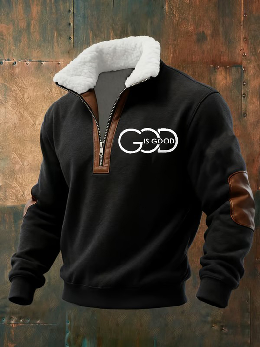 Men's Vintage Faith Print Casual Sweatshirt