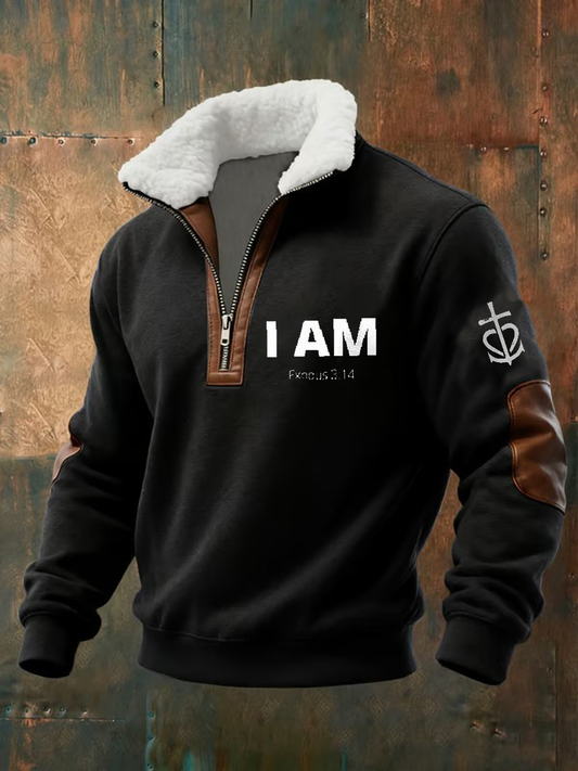 Men's Vintage Faith Print Casual Sweatshirt