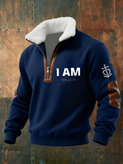 Men's Vintage Faith Print Casual Sweatshirt