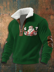 Men's Funny 67 Six Seven Meme Christmas Print baggy zip-up hoodie