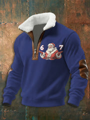 Men's Funny 67 Six Seven Meme Christmas Print baggy zip-up hoodie