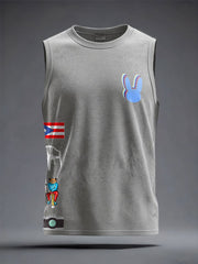 Unisex Bunny Football Music Lover Printed Tank Tops