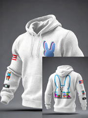 Unisex Bunny Football Music Lover Printed Hoodie