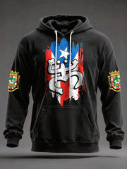 Unisex Puerto Rico Art Printed Hoodie