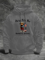 Men's Here For The Benito Bowl Oversized Drop-Shoulder Hoodie with Pockets