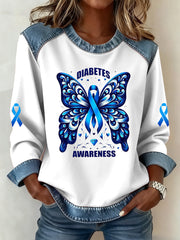 Women's Diabetes Awareness Print Casual Top