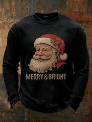 Men's Santa Claus Waffle Print Casual T-shirt