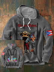 Men's Funny Bunny Football Music Lover Printed Hoodie