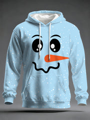 Men's Christmas Snowman Print Casual Hoodie