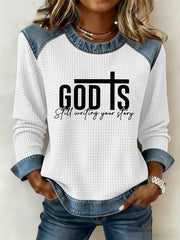 Women's God Is Still Writing Your Story Cross Sweatshirt
