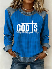 Women's God Is Still Writing Your Story Cross Sweatshirt