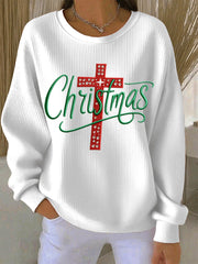 Women's Christmas Cross Print Casual Sweatshirt