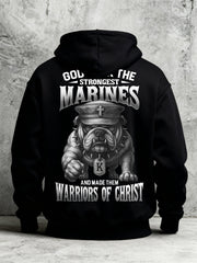 Men's God Took The Strongest Marines And Made Them Warriors Of Christ Printed Casual Hoodie